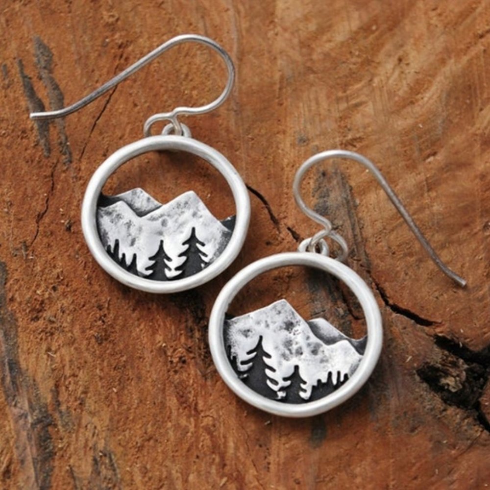 Mountain and tree earrings - Picture 1 of 1